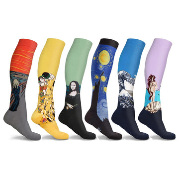 3 Pairs of DCF Famous Art Paintings Unisex Compression Socks