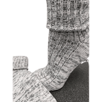 Marled twisted cotton turn cuff socks