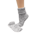 Marled twisted cotton turn cuff socks