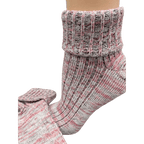 Marled twisted cotton turn cuff socks