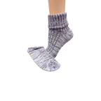 Marled twisted cotton turn cuff socks