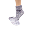 Marled twisted cotton turn cuff socks