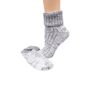 Marled twisted cotton turn cuff socks