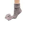 Marled twisted cotton turn cuff socks