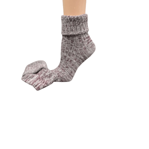 Marled twisted cotton turn cuff socks