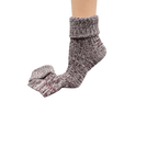 Marled twisted cotton turn cuff socks