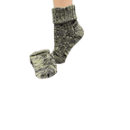 Marled twisted cotton turn cuff socks