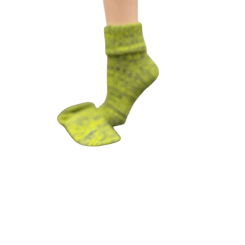 Marled twisted cotton turn cuff socks