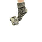 Marled twisted cotton turn cuff socks