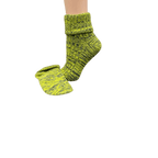 Marled twisted cotton turn cuff socks