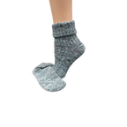 Marled twisted cotton turn cuff socks
