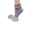 Marled twisted cotton turn cuff socks