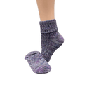Marled twisted cotton turn cuff socks