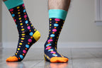 Men's Colorful Crew Socks in Combed Cotton