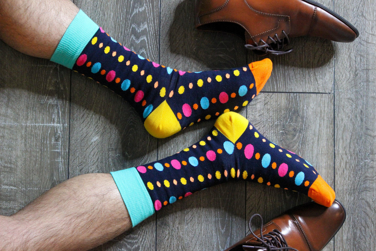 Men's Colorful Crew Socks in Combed Cotton