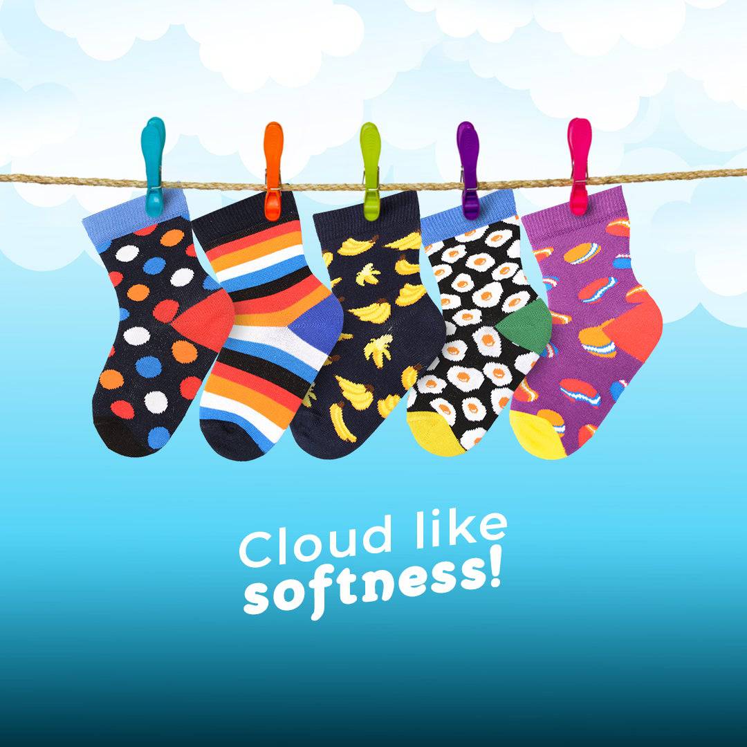Cute and Colorful Socks for Toddler Boys and Girls, Combed Cotton Crew