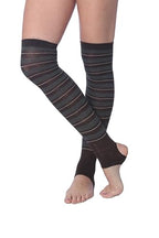 Tipi Toe Women’s Stirrup Socks – Over the Knee - Brown Striped Color