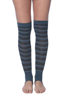 Tipi Toe Women’s Stirrup Socks – Over the Knee - Denim  Striped Color