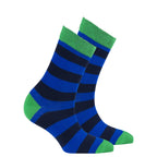 Women's Navy Emerald Stripe Socks