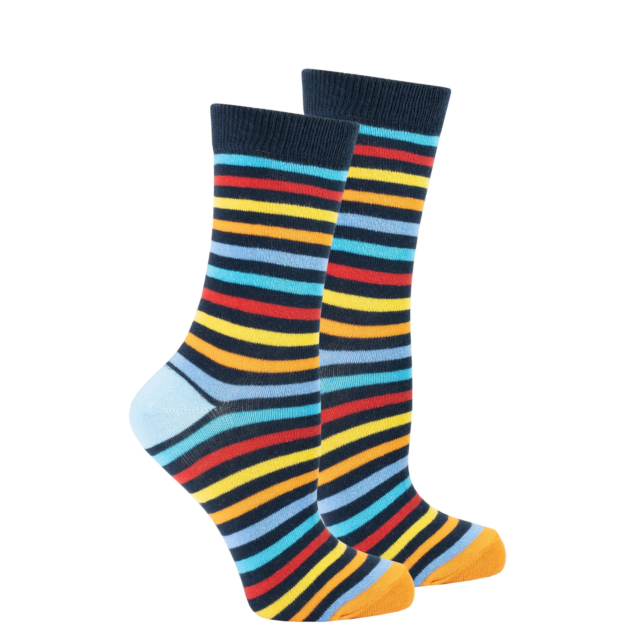 Women's Black Rainbow Stripe Socks