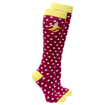 Women's Banana Dot Knee High Socks