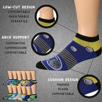JAMES FIALLO Men's 6-Pairs Low Cut Athletic Colorful Arch Support