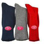 Solid Color Ribbed Crew Turn cuff Soft Acrylic Socks 3 Pair Pack Socks