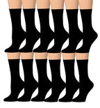 Women's 12-Pairs Lightweight Value Pack Black Crew Womens Dress Socks
