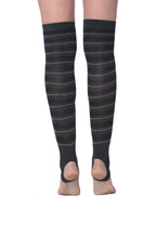 Tipi Toe Women Stirrup Striped Socks - Lightweight Girl's Toeless