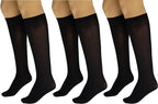 3 Pairs Women's Massage Nylon Sheer Knee High Stockings with