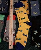 JAMES FIALLO Men's 6-Pair Fashion Pop Art Fusion Wolf Design Crew