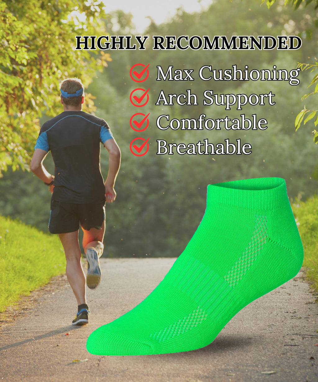 JAMES FIALLO Men's 12-Pairs Performance Low Cut Athletic Blue White