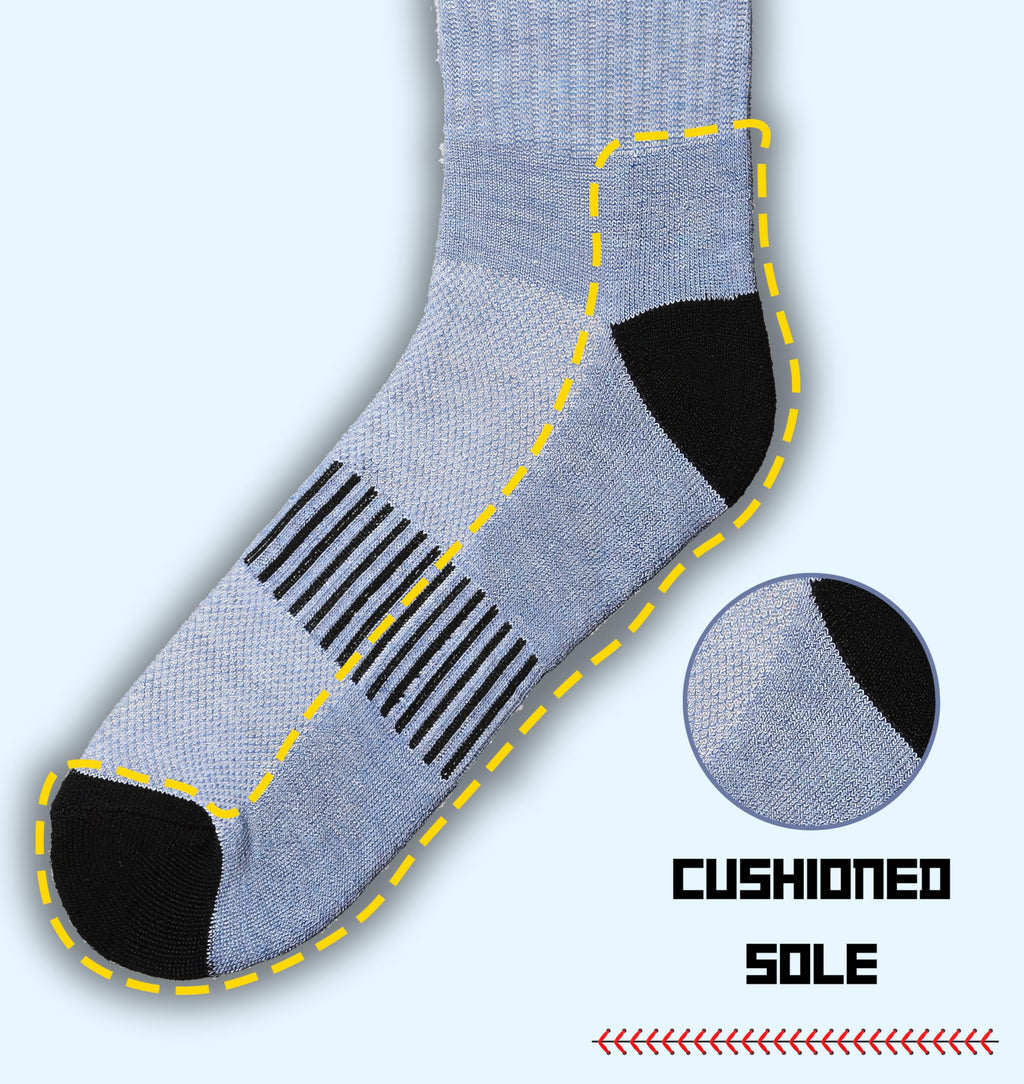 JAMES FIALLO Men's 6 Pairs Comfortable Performance Workout Socks For