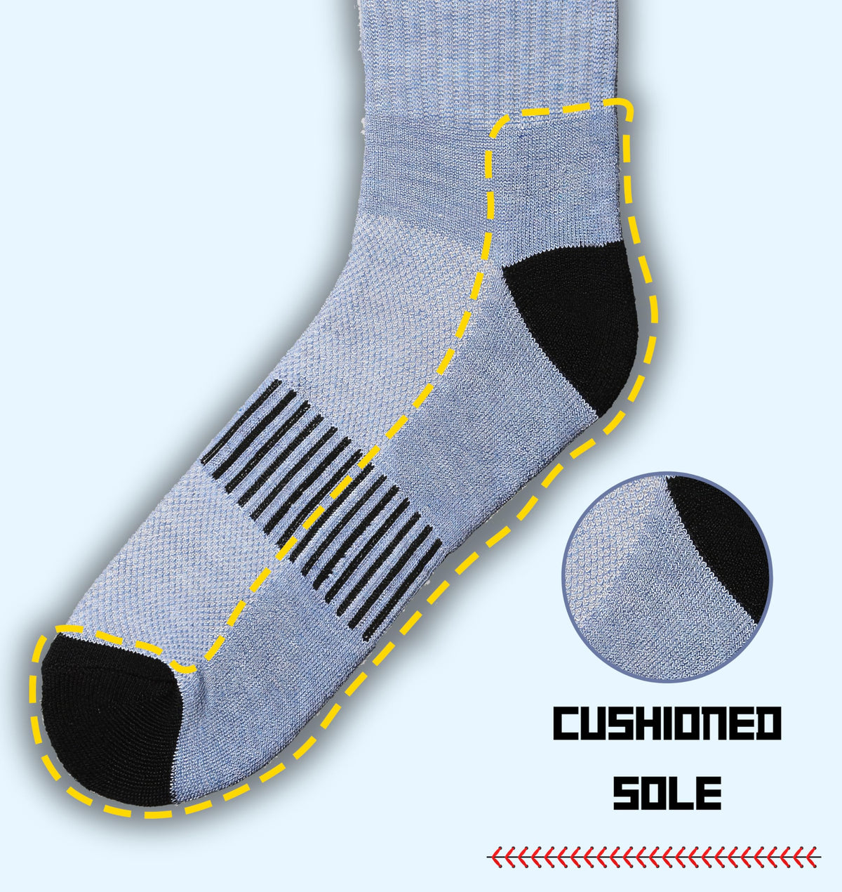 JAMES FIALLO Men's 12 Pairs Comfortable Performance Cushion Crew Socks