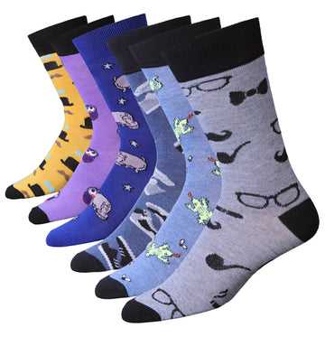 Men's 6 Pairs Casual Novelty Fashionable Vibrance Colorful Patterned