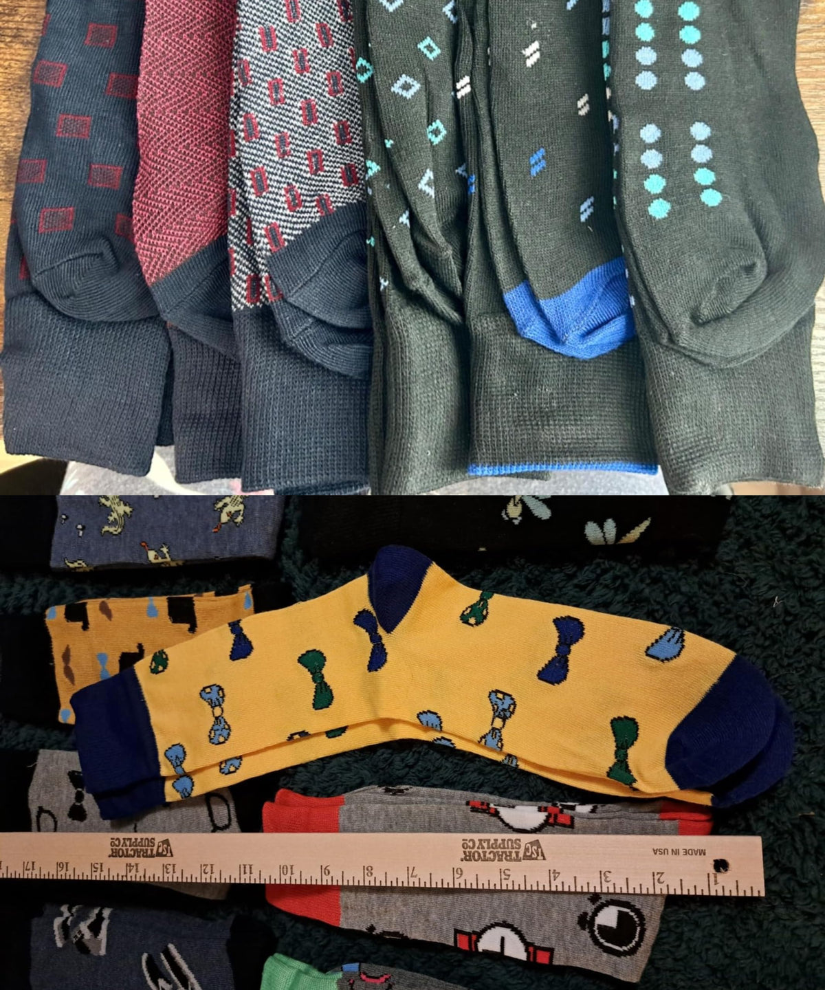 Men's 12 Pairs Casual Novelty Shadowy Print Colorful Patterned Dress