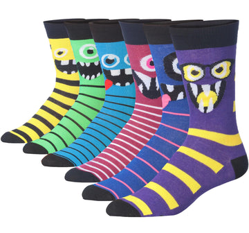 Men's 6 Pairs Casual Novelty Bold Block Fusion Colorful Patterned