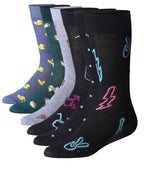 Men's 6 Pairs Casual Novelty Electric Delight Splash Colorful