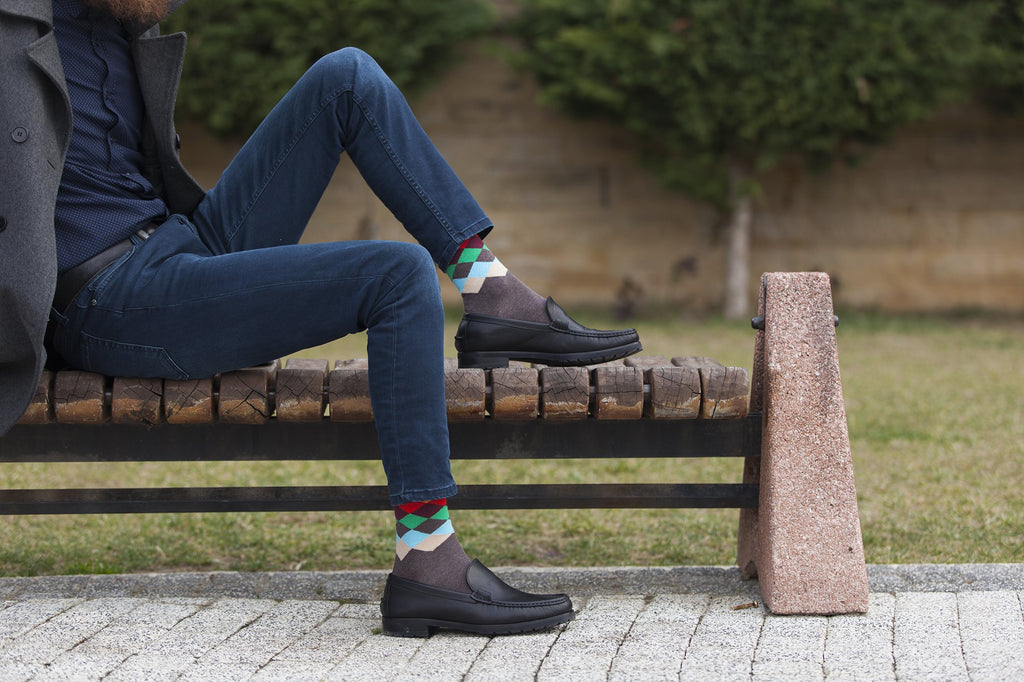 Men's Tobacco Flame Diamond Socks