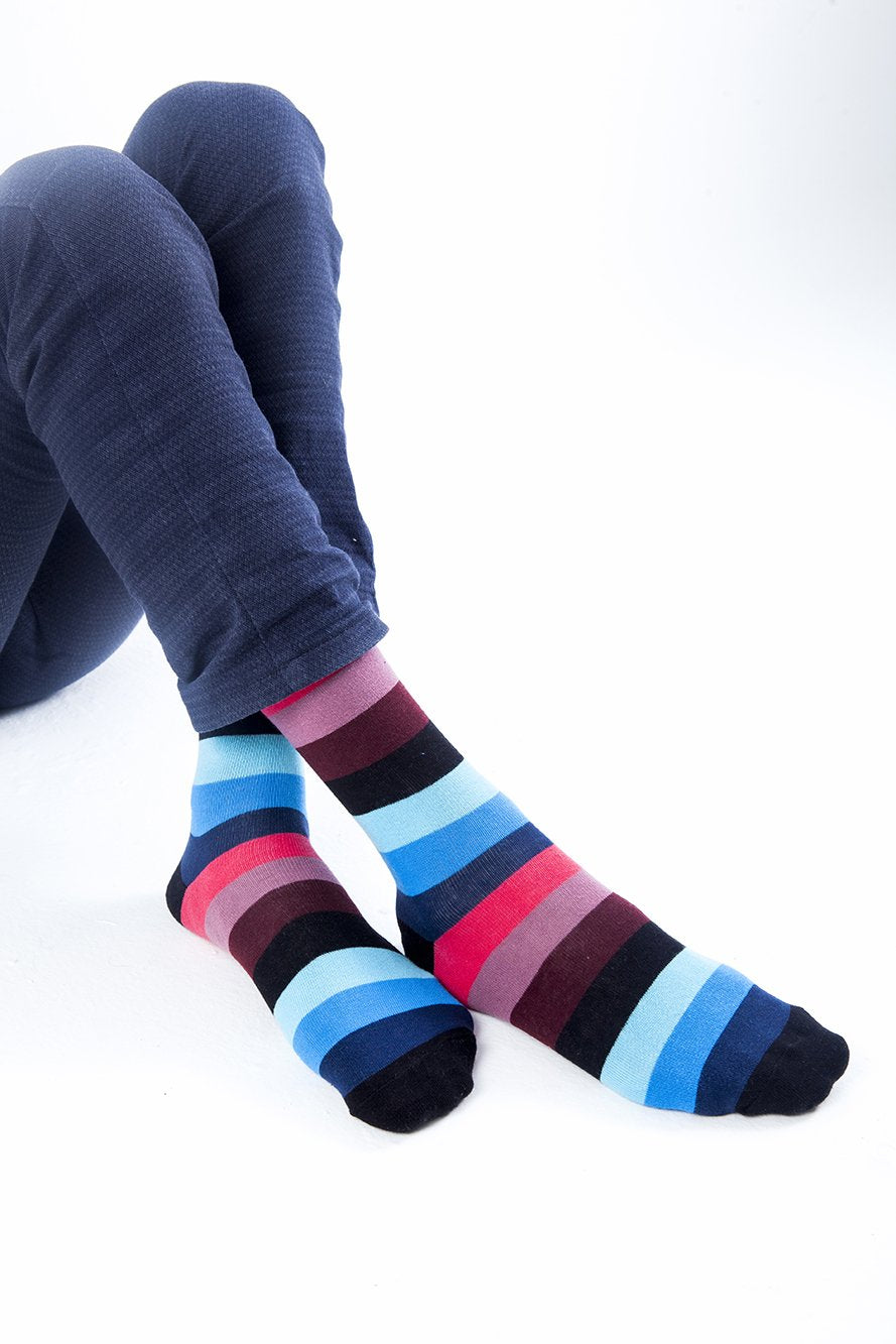 Men's Black Grape Stripe Socks