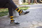 Men's Black Flame Stripe Socks