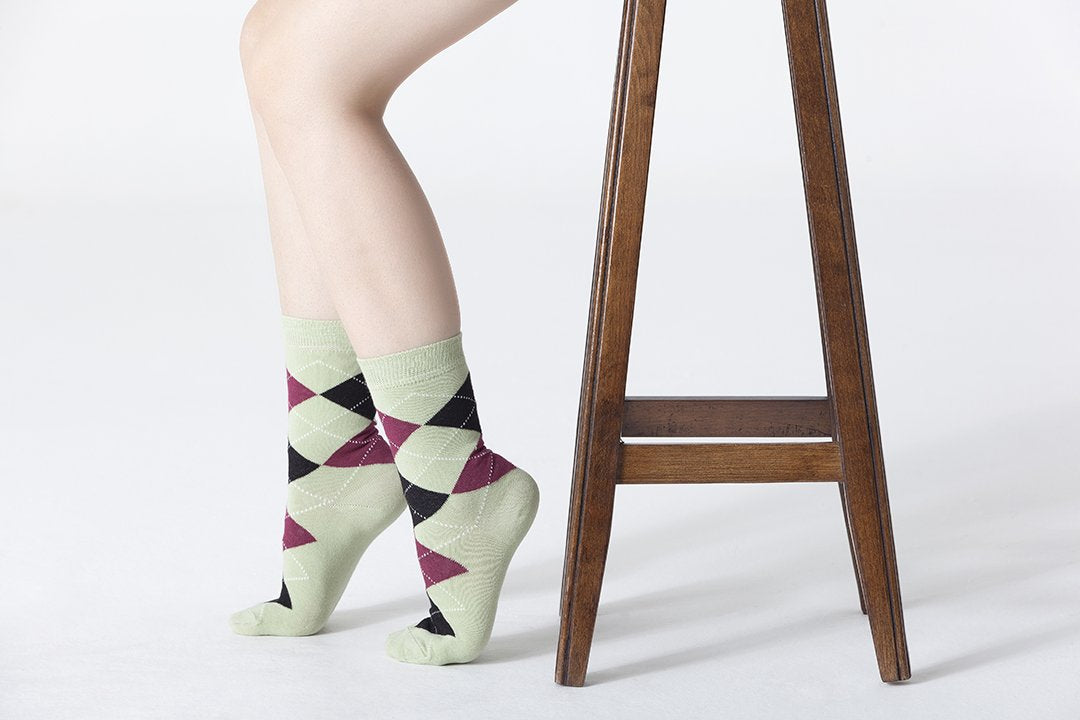 Women's Pistachio Argyle Socks