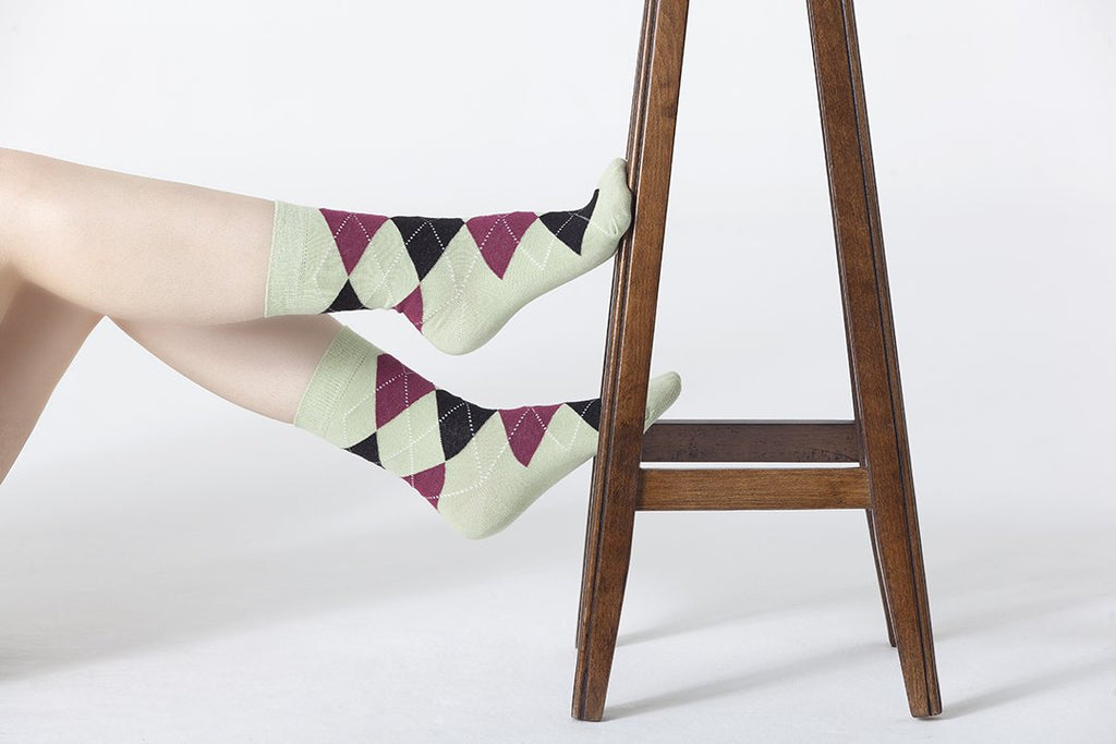 Women's Pistachio Argyle Socks