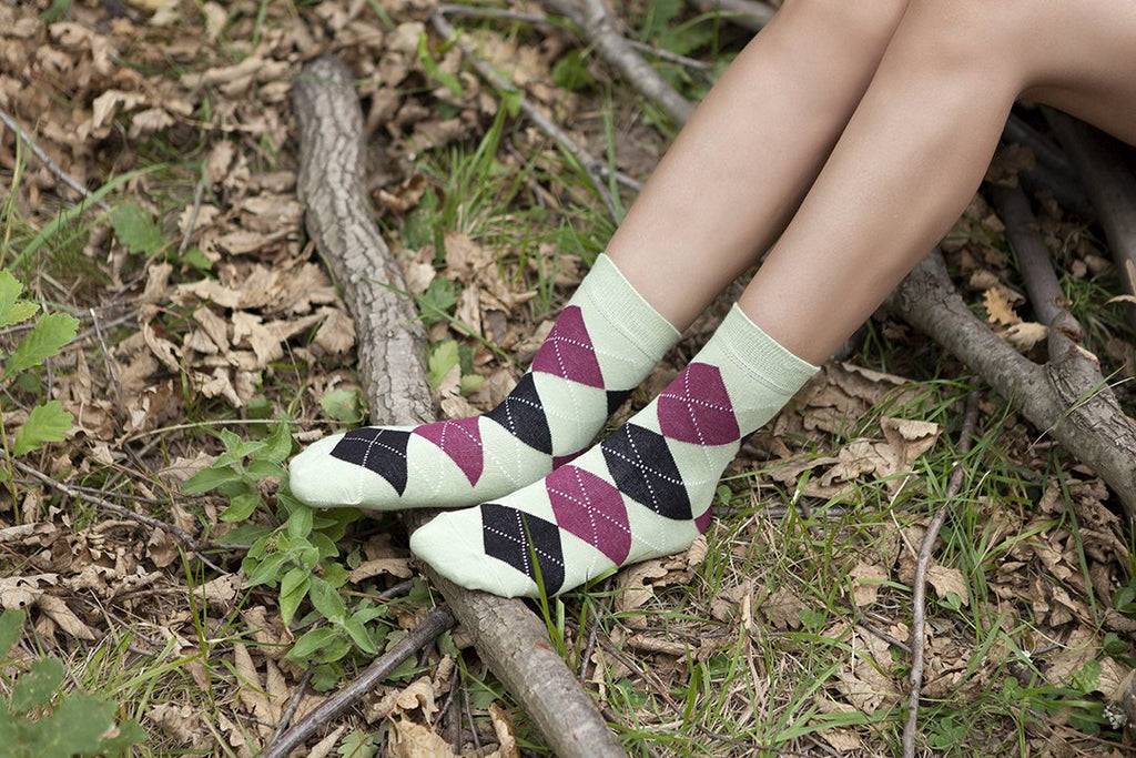 Women's Pistachio Argyle Socks