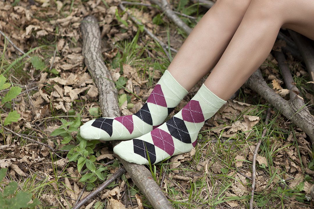 Women's Pistachio Argyle Socks
