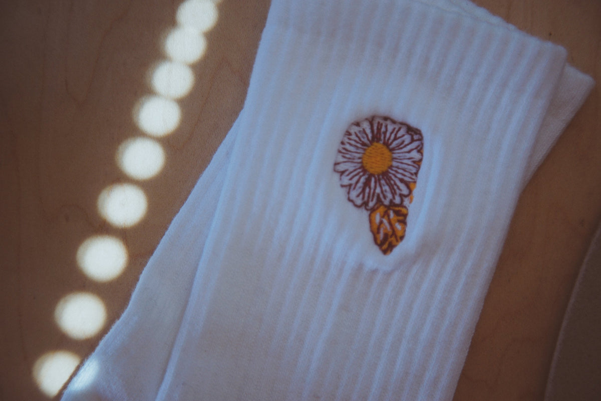Flower Power Embroidered Socks