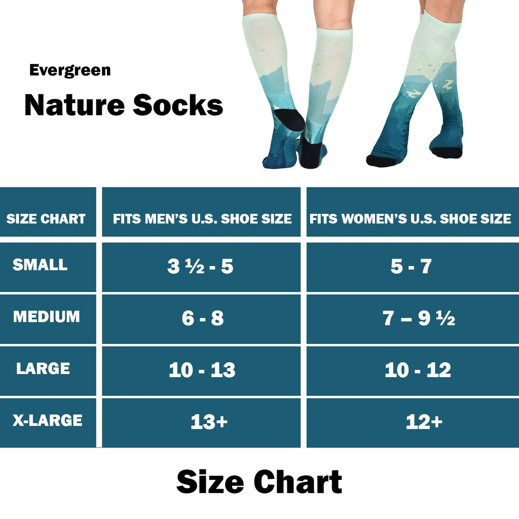 Men & Women's CoolMax Knee-High Socks, Nature Inspired Collection for