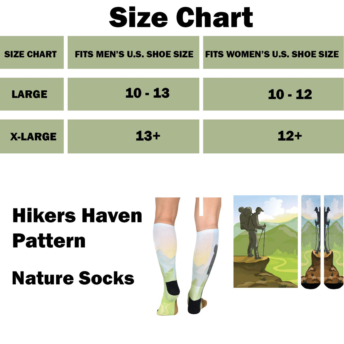 Men & Women's CoolMax Knee-High Socks, Nature Inspired Collection for