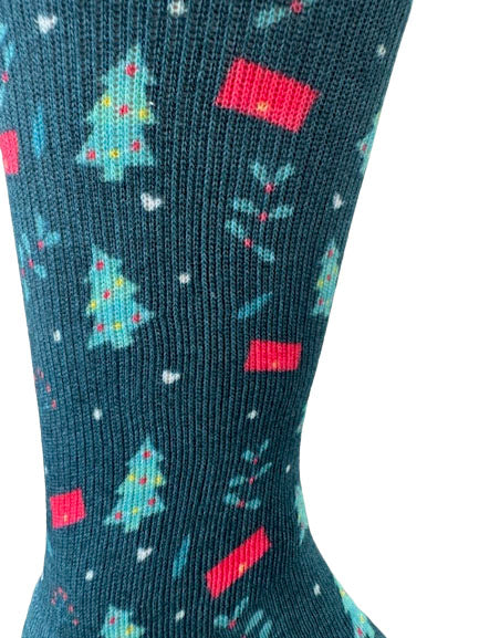 Christmas and Hanukkah Holiday Colorful CoolMax Crew Socks for Men &
