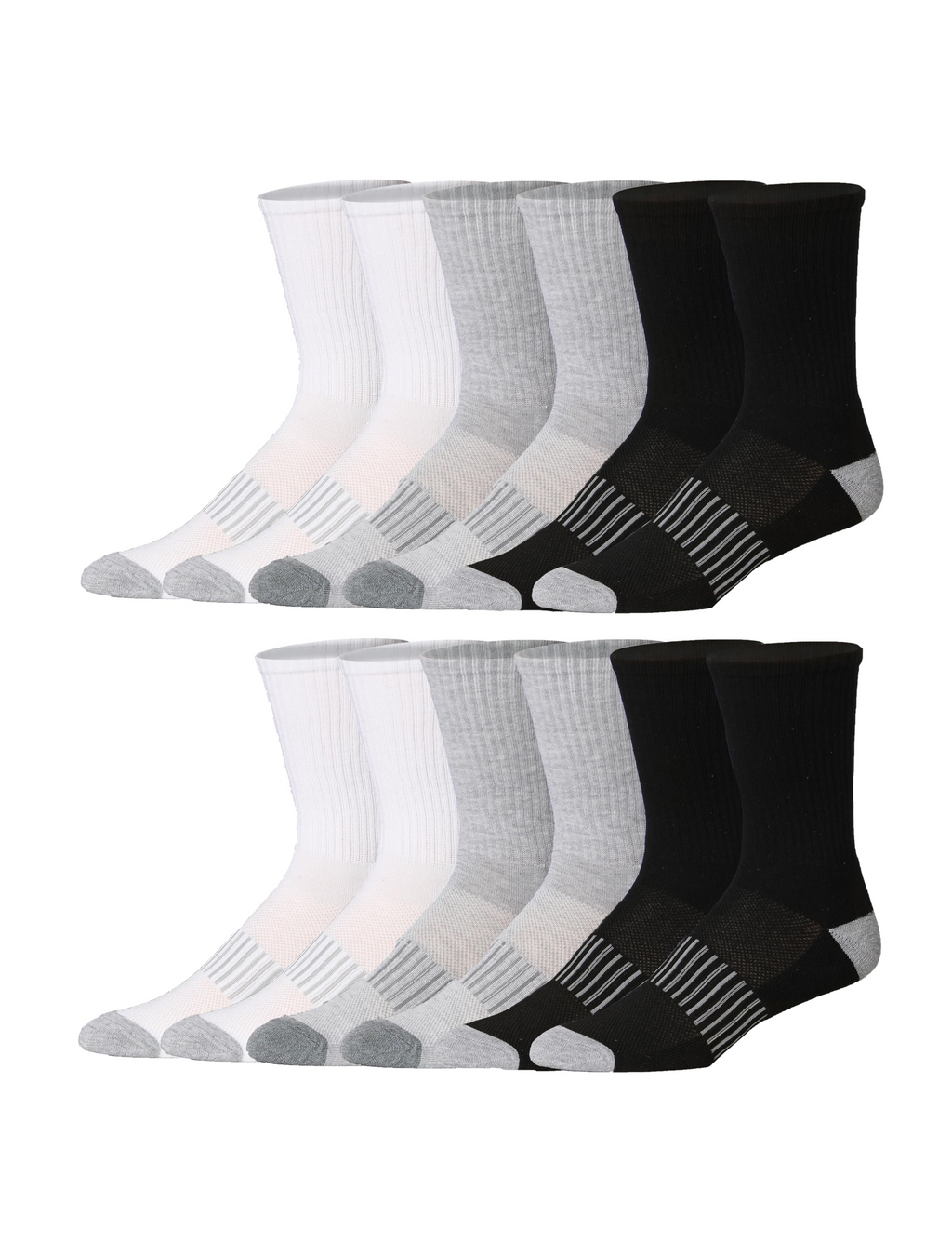 JAMES FIALLO Men's 12 Pairs Arch Support Socks Comfortable Performance
